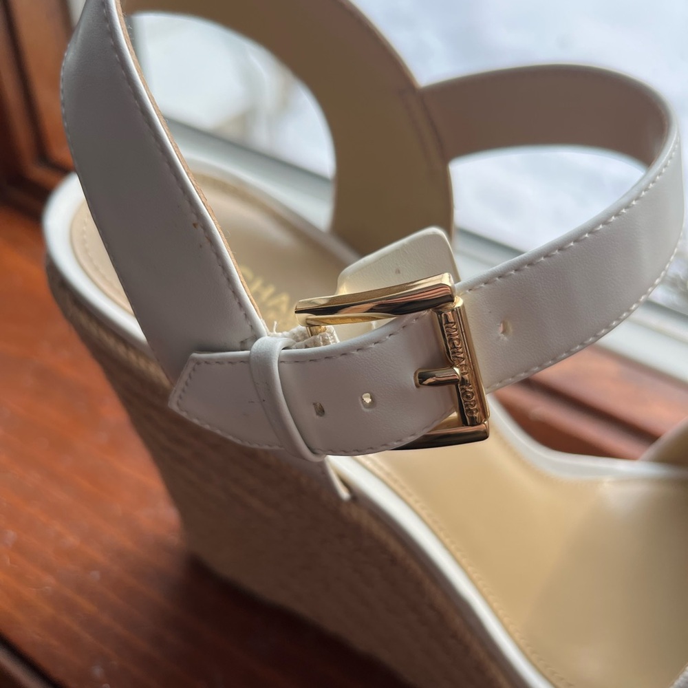 Michael Kors Cream and Gold Wedge Sandals - Picture 4 of 4